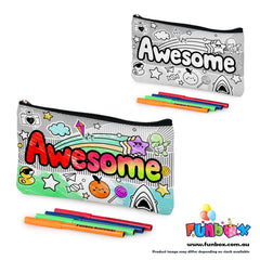 New! Colour-In Awesome Pencil Case (New design)