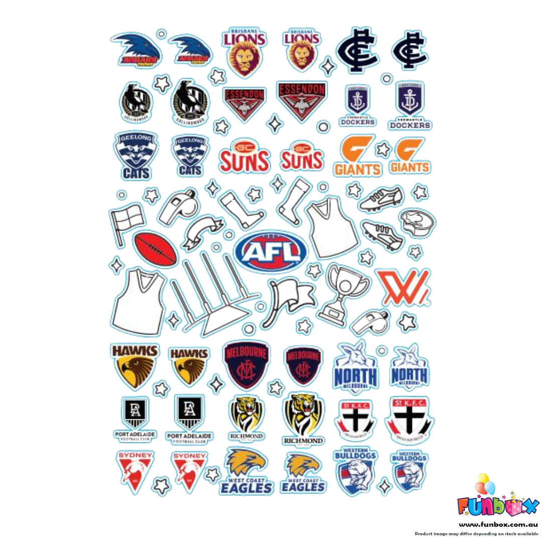 Afl Licensed Sticker Sheet A4