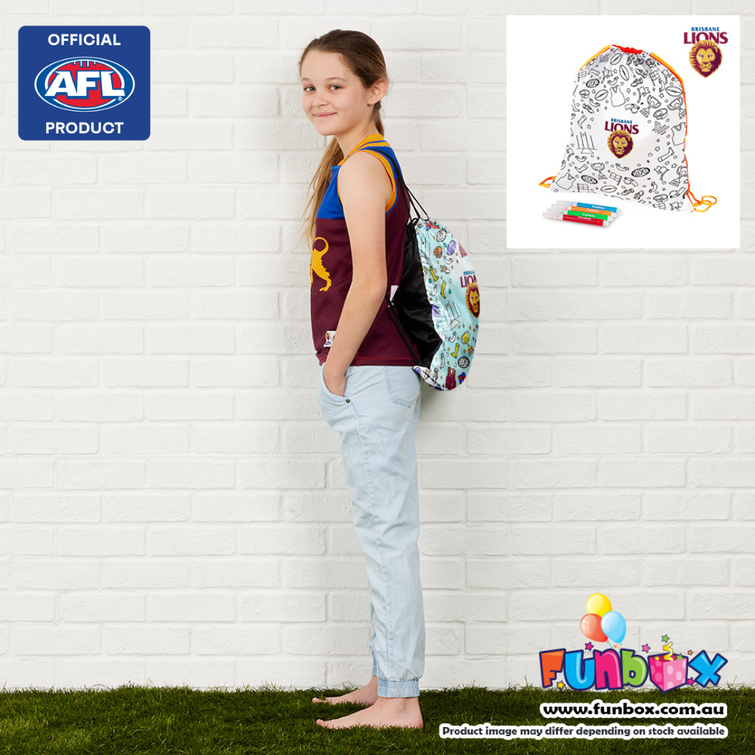 Afl Licensed Brisbane Lions Fc Drawstring Bag