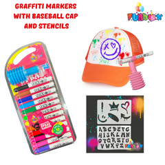 Graffiti Spray Markers With Baseball Cap And Stencils