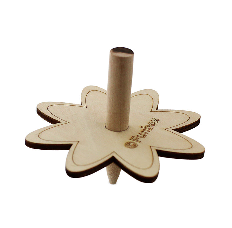 Flower Wooden Spinning Top With Texters