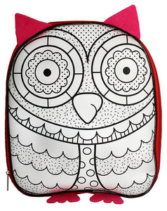 Colour-Me-In Owl Backpack with Markers